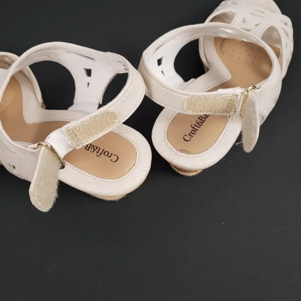 Croft & Barrow Sandals Sz 7 Womens 2.5" Cork Heel Adjustable Shoes Wedge - Picture 11 of 14